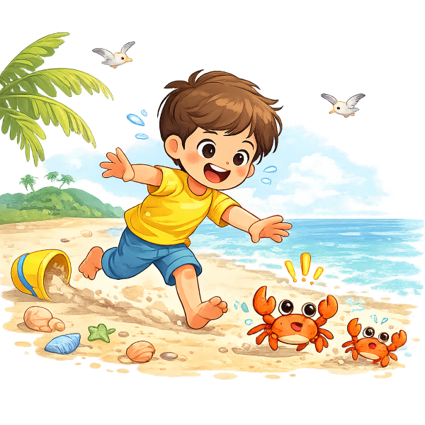 chasing crabs